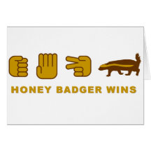 honey badger wins greeting cards