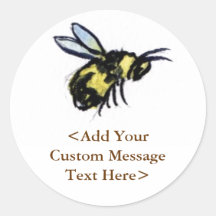 Honey Bee Custom Design Art Label Stickers