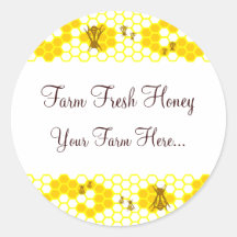 Honey Bee Honeycomb Art Custom Jar Stickers