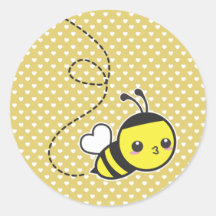 Honey Bee Round Stickers