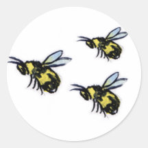 Honey Bees Art Painting Label Stickers