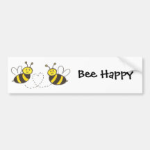 Honey Bees with Heart Bumper Sticker