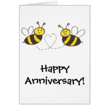 Honey Bees with Heart Card