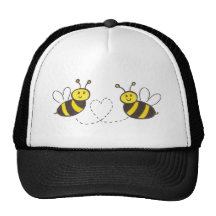 Honey Bees with Heart Hats