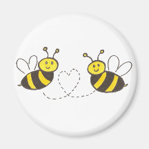 Honey Bees with Heart Magnets