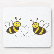 Honey Bees with Heart Mouse Pads