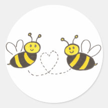 Honey Bees with Heart Sticker