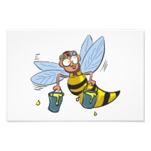 Honey cartoon bee photo print