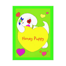 Honey Puppy  Wrapped Canvas Stretched Canvas Print