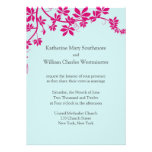 Honeysuckle and Tropical Blue Wedding Invitations invitations