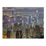 Hong Kong skyline at night Post Card