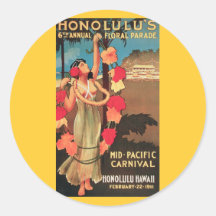 Honolulu, Hawaii 6th Annual Floral Parade 1911 Sticker