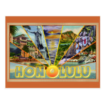 Honolulu Hawaii vintage postcard