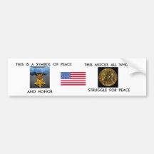 HONOR AND PEACE BUMPER STICKER