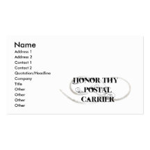 Honour Thy Postal Carrier Business Card