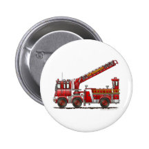 Hook and Ladder Fire Truck Pinback Buttons