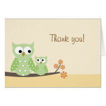 Hoot Owl Folded Thank you note card