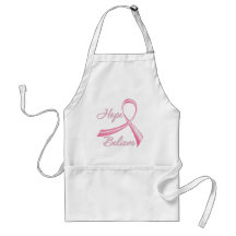 Hope Believe Brush Ribbon Breast Cancer Apron