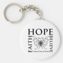 Hope Believe Faith - Carcinoid Cancer Keychains