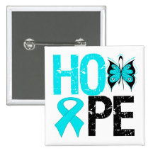HOPE Butterfly Ribbon Addiction Recovery Button