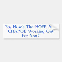 HOPE & CHANGE BUMPER STICKERS