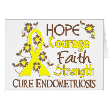 Hope Courage Faith Strength 3 Endometriosis Greeting Cards