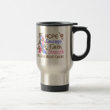 Hope Courage Faith Strength 3 Male Breast Cancer Mugs