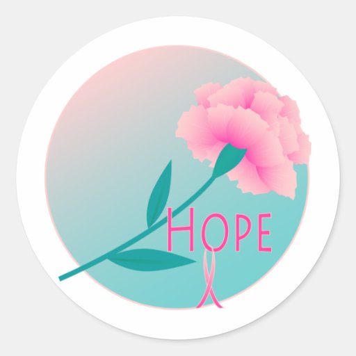 Hope Flower Round Stickers