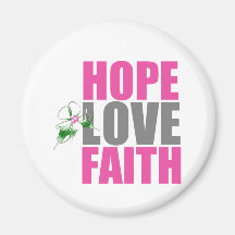 Hope Love Faith Christmas Holly Magnets