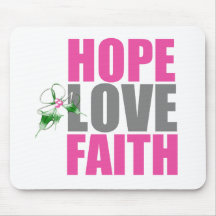 Hope Love Faith Christmas Holly Mousepad