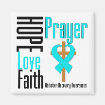 Hope Love Faith Prayer Addiction Recovery Fridge Magnet