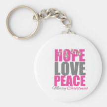 Hope Love Peace Merry Christmas Ornaments Key Chains