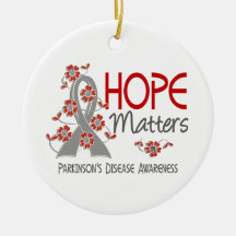 Hope Matters 3 Parkinson's Disease Christmas Ornaments