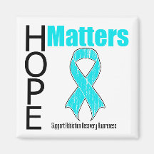 Hope Matters Ribbon Addiction Recovery Awareness Magnet