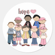 Hope Pink Ribbon Round Sticker