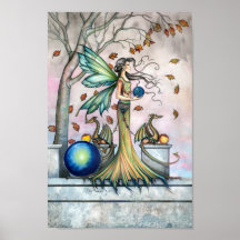 Hope Stones Fairy Dragon Fantasy Art Poster Print