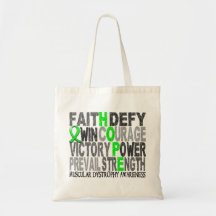Hope Word Collage Muscular Dystrophy Tote Bags