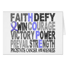 Hope Word Collage Prostate Cancer Greeting Card