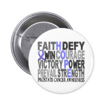 Hope Word Collage Prostate Cancer Pin