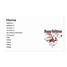 hoppy christmas santa hopping kangaroo business card