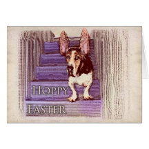 Hoppy Easter basset card