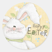 Hoppy Easter - White Bunny Sticker