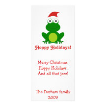 Hoppy Holidays Santa Frog Full Color Rack Card