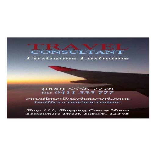 Horizon Travel Flight Business Card