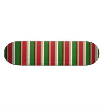 Horizontal Christmas Stripes Skateboard