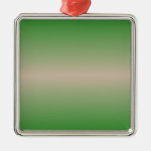 Horizontal Dark Vanilla and Forest Green Gradient Christmas Ornament