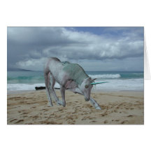Horned Unicorn Greeting Cards