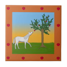 horse and apple ceramic tiles