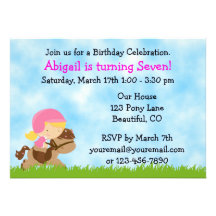 Horse Birthday Invitation for Girls