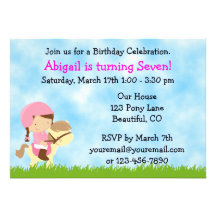 Horse Birthday Invitation for Girls